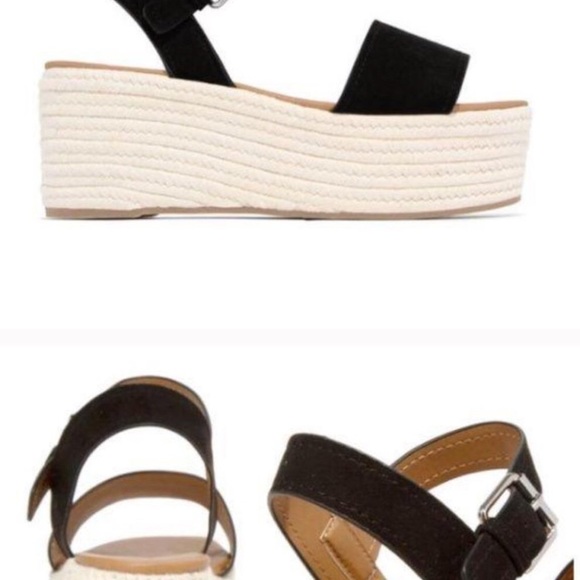 👡Espadrille Flatform Sandals 👡 Black Suede - Picture 5 of 6